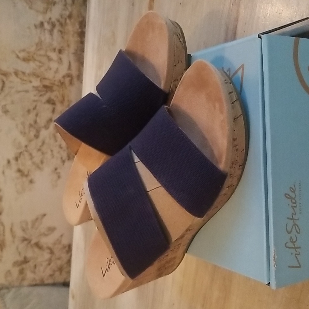 LifeStride Cork Wedge Sandals